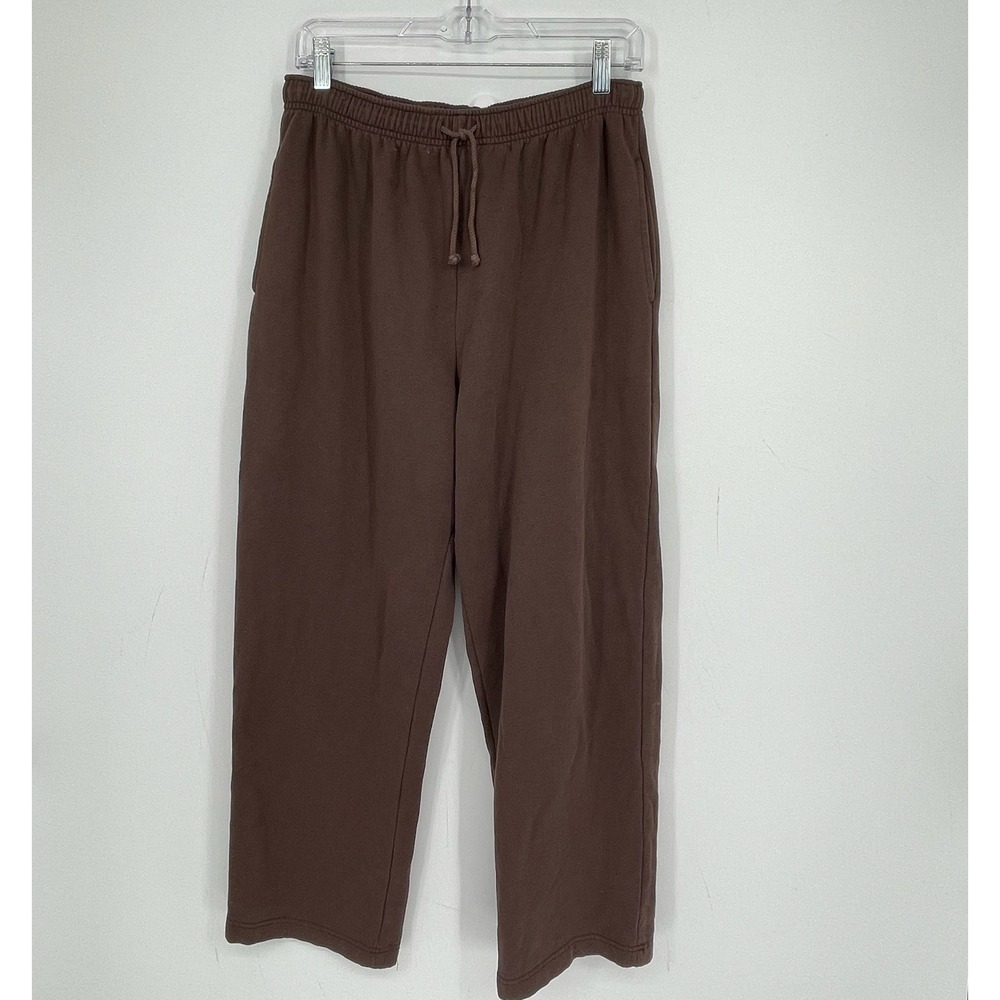 All American Comfort Vintage Men's Brown Fleece Wide Leg Track Sweatpants Size M